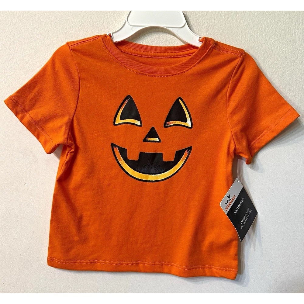NWT Way To Celebrate Halloween Toddler Pumpkin T-Shirt Orange 18M Graphic
